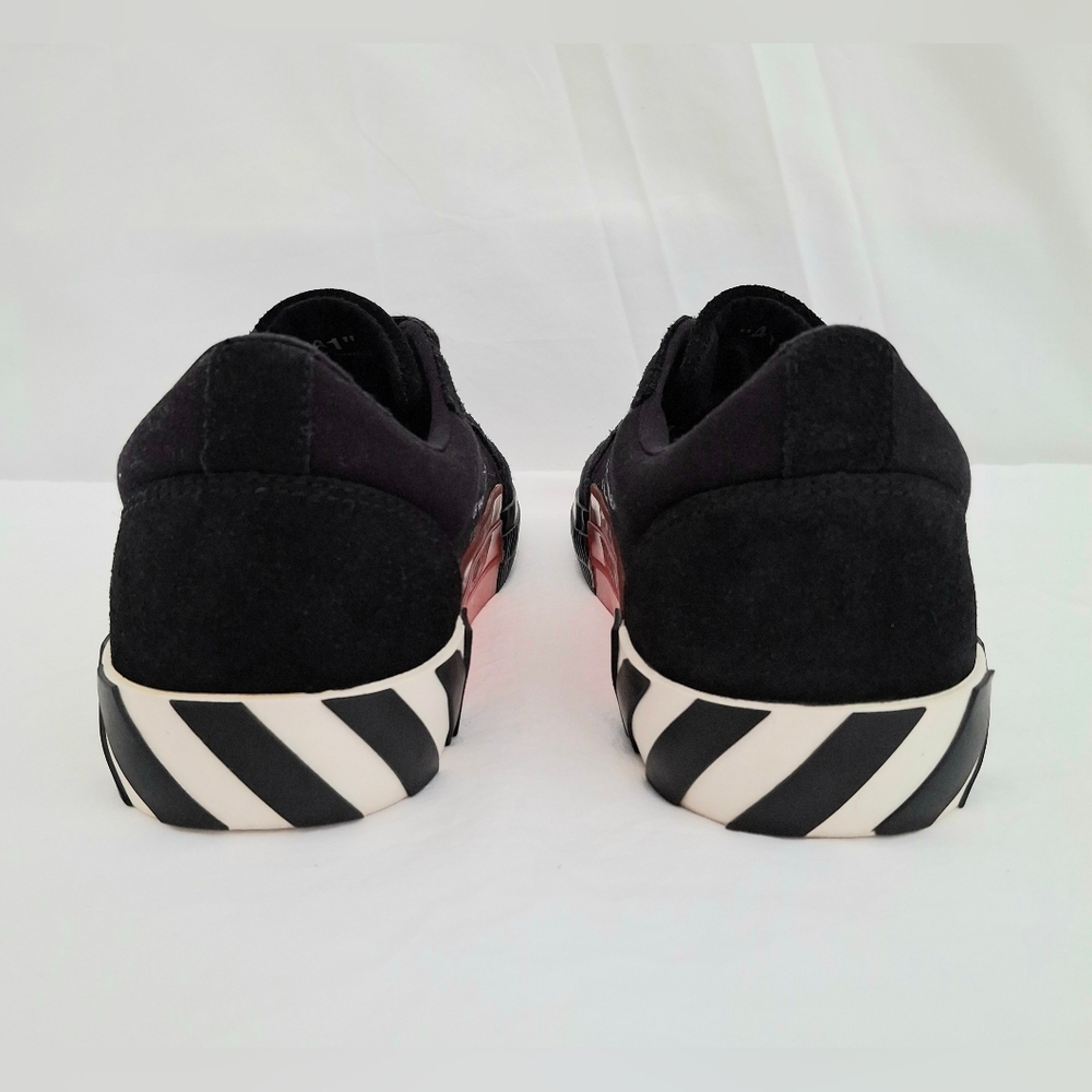 Off-White Men's Unisex Black Suede/Canvas Vulcanized Low Top Sneakers Size 41 - Picture 4 of 13